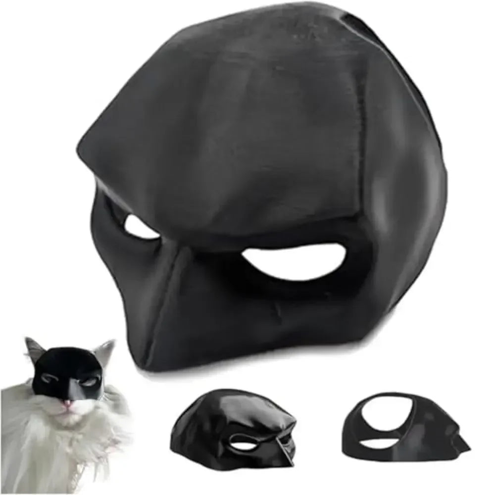 Black Bat Cat Avenger Mask Cat Face Cushion Bat Cosplay Hat Halloween Atmosphere Prop Plastic Black Make-up Half Mask Party