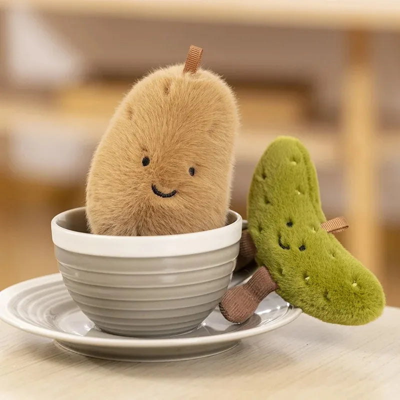 Simulation Cute Smile Potatoes Sour Cucumber Dolls Soft Stuffed Plants Funny Plush Toys for Girls Kids Birthday Gifts Home Decor