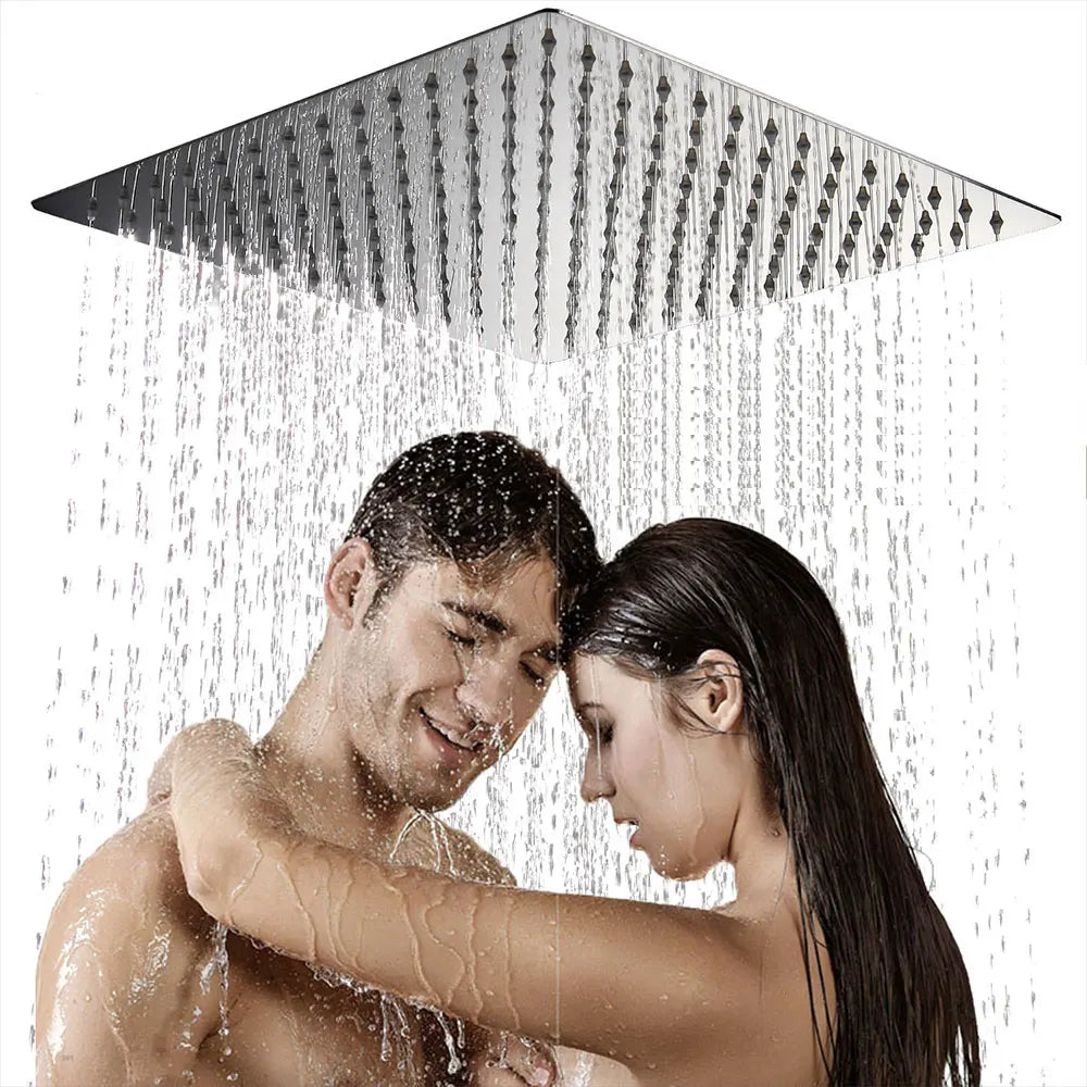 8/10/12 Inch Rainfall Shower Heads Stainless Steel Square Showerhead Ultra Thin Waterfall Shower Head Pressurized Shower Head