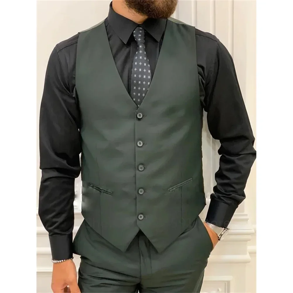 Men Suits 3 Pieces For Wedding Tuxedo Formal Sim Fit Jacket Vest Pants Groom Notched Lapel Single Breasted (Blazer+Vest+Pants)