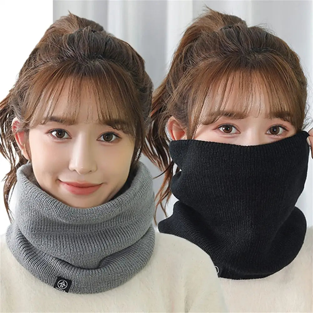 Fashion Soft Knitted Neck Warmer Sport Scarf Women Men Face Cover Winter Skating Running Warm Scarves Thick Cold-proof Collar