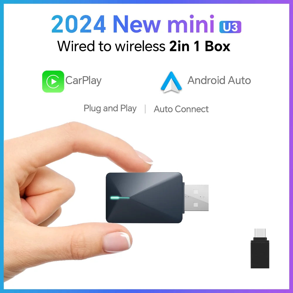 2024 New For Honda Wireless CarPlay Android Car Wireless Adapter Plug and Play Smart Mini Box WiFi Quick Connect Bluetooth