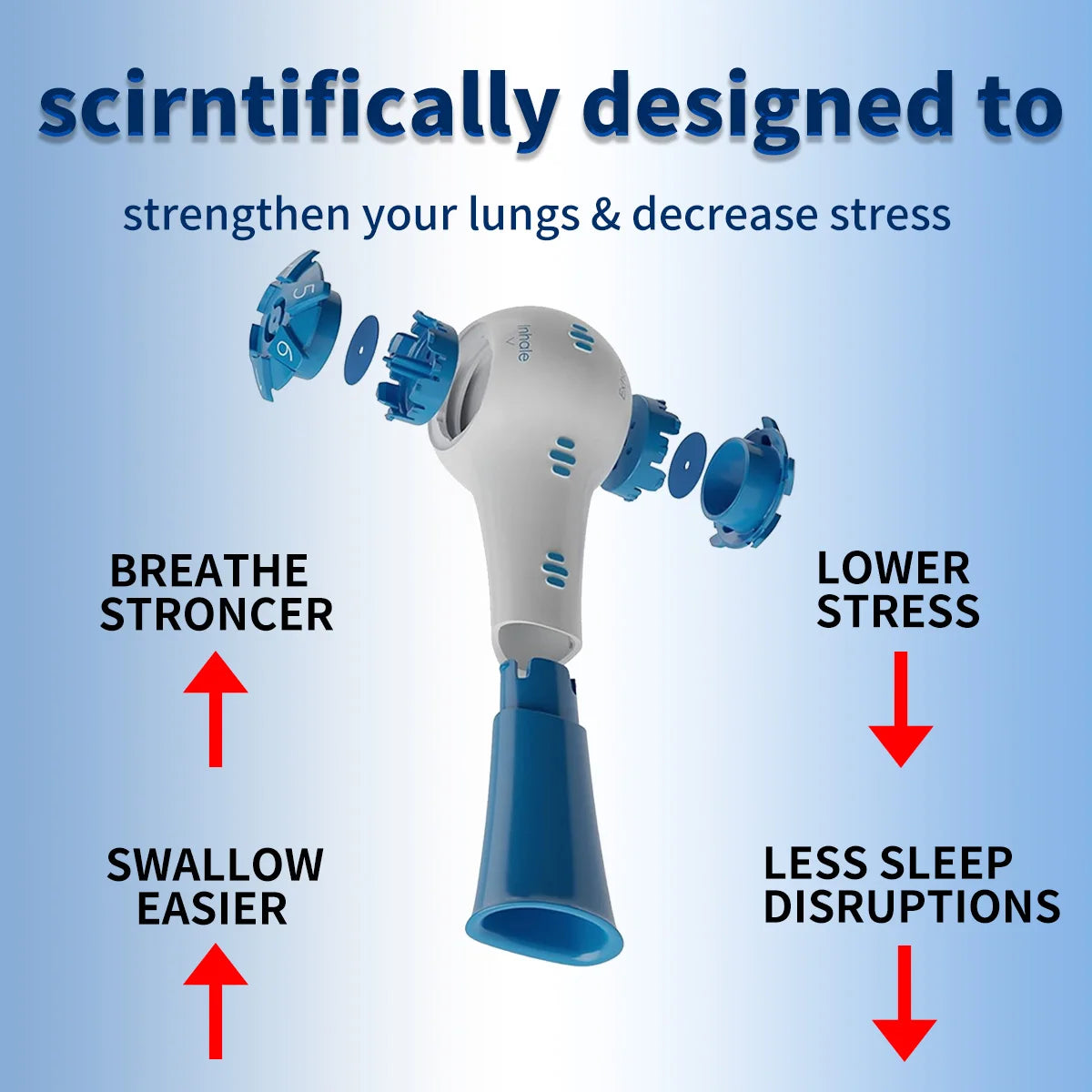 Portable breathing trainer Increases lung capacity Aerobic adjustable resistance exercisers quickly increase lung capacity