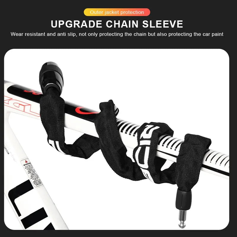 RIDERACE Bicycle Chain Lock Portable Anti-theft High Security MTB Mountain Bike Lock With 2 Keys For Scooter Electric E-Bike