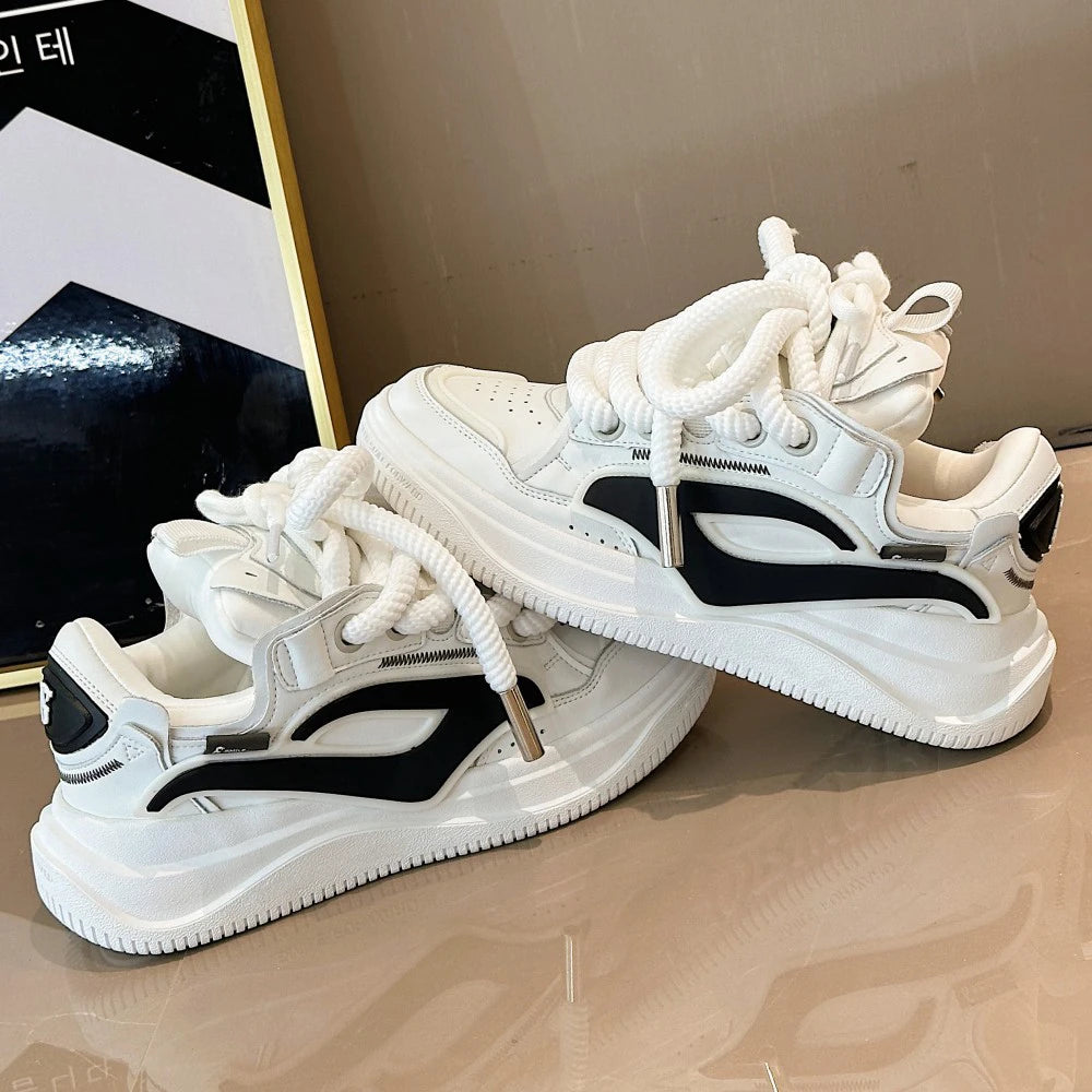 White shoe designer, women's fashion designer, inner layer high shoes, casual sole shoes, women's shoes, women's new shoes