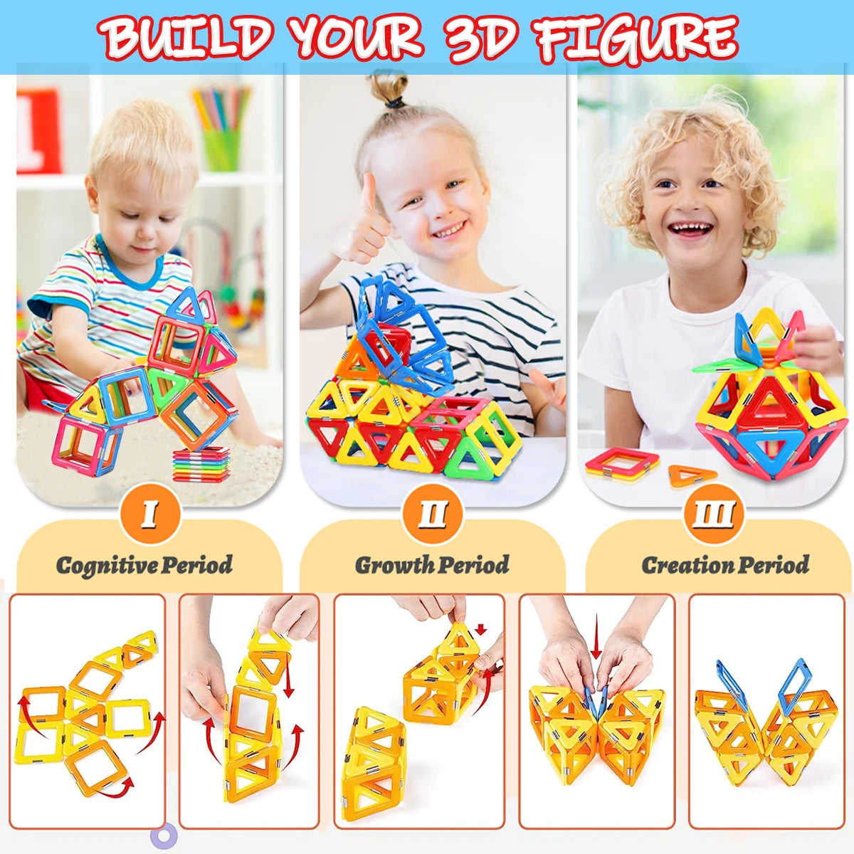 Magnetic Building Blocks Big Size STEM Toys Learning Educational Constructor Set Magnet Toys For Children Toys for Kids Gifts