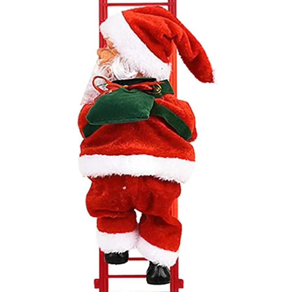 2024 Electric Climbing Ladder Music Santa Claus Doll Christmas Ornament Decoration Christmas Gift Christmas Tree Hanging Decor