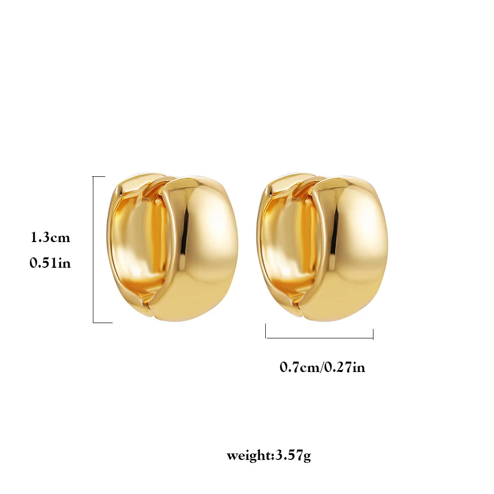 Punk Gold plated Chunky Irregular Hammered Hoop Earrings for Women Minimalist Geometric Twisted Polished Ear Ring Huggie Hoops