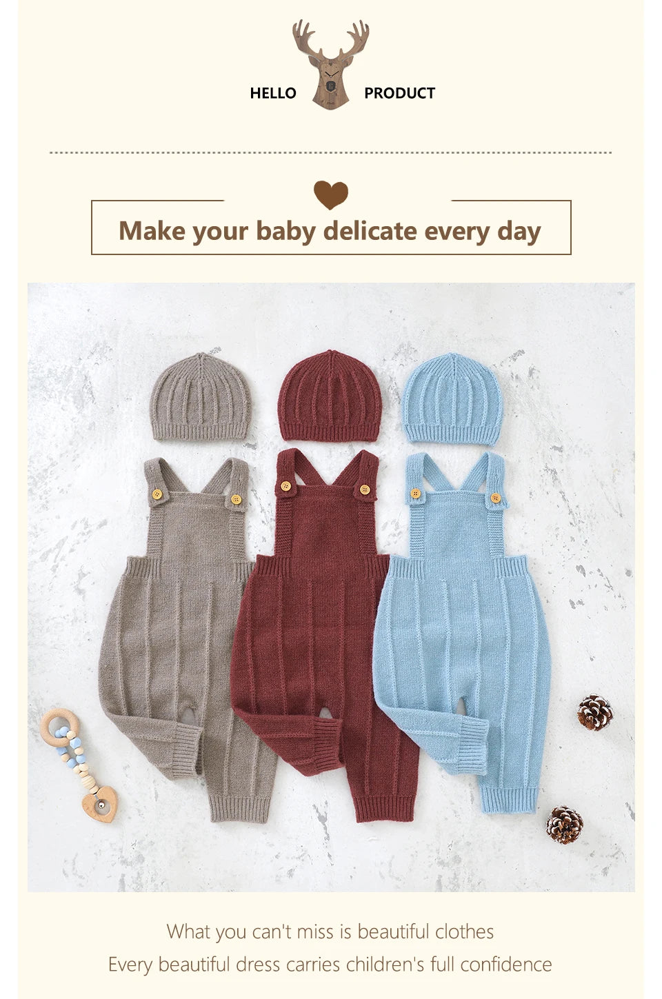 Baby Boys Girls Rompers Hats Clothes Fashion Sleeveless Knitted Newborn Infant Netural Strap Jumpsuits Outfits Sets Toddler Wear