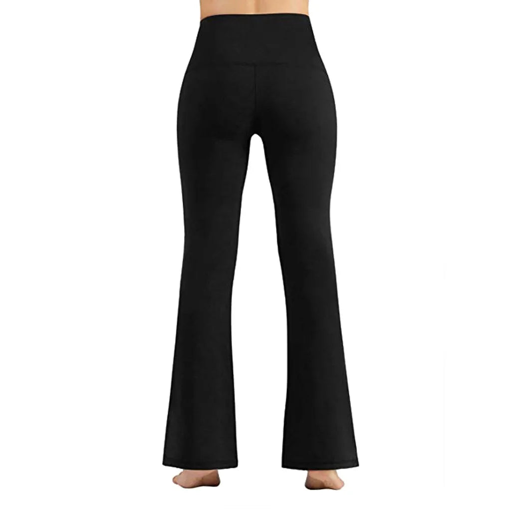 Women Flare Leggings High Waist Wide Leg Yoga Pants Seamless Fitness Workout Tights Gym Sports Trousers Casual Slimming Clothing