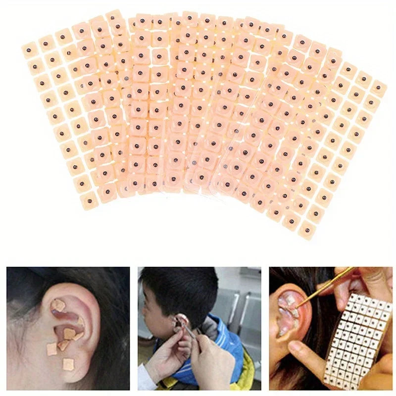 600/1200PCS Relaxation Ear Stickers Therapy Needle Patch Ear Acupuncture Needle Ear Massage Care Auriculotherapy Vaccaria Seeds