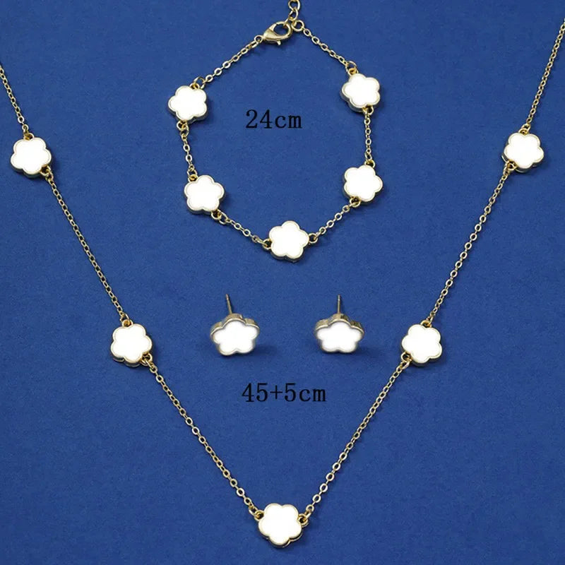 New Inlaid zircon Pearl Necklace Ring Earrings Three-piece Set for Women Stylish Daily Accessories Party Jewelry Birthday Gifts