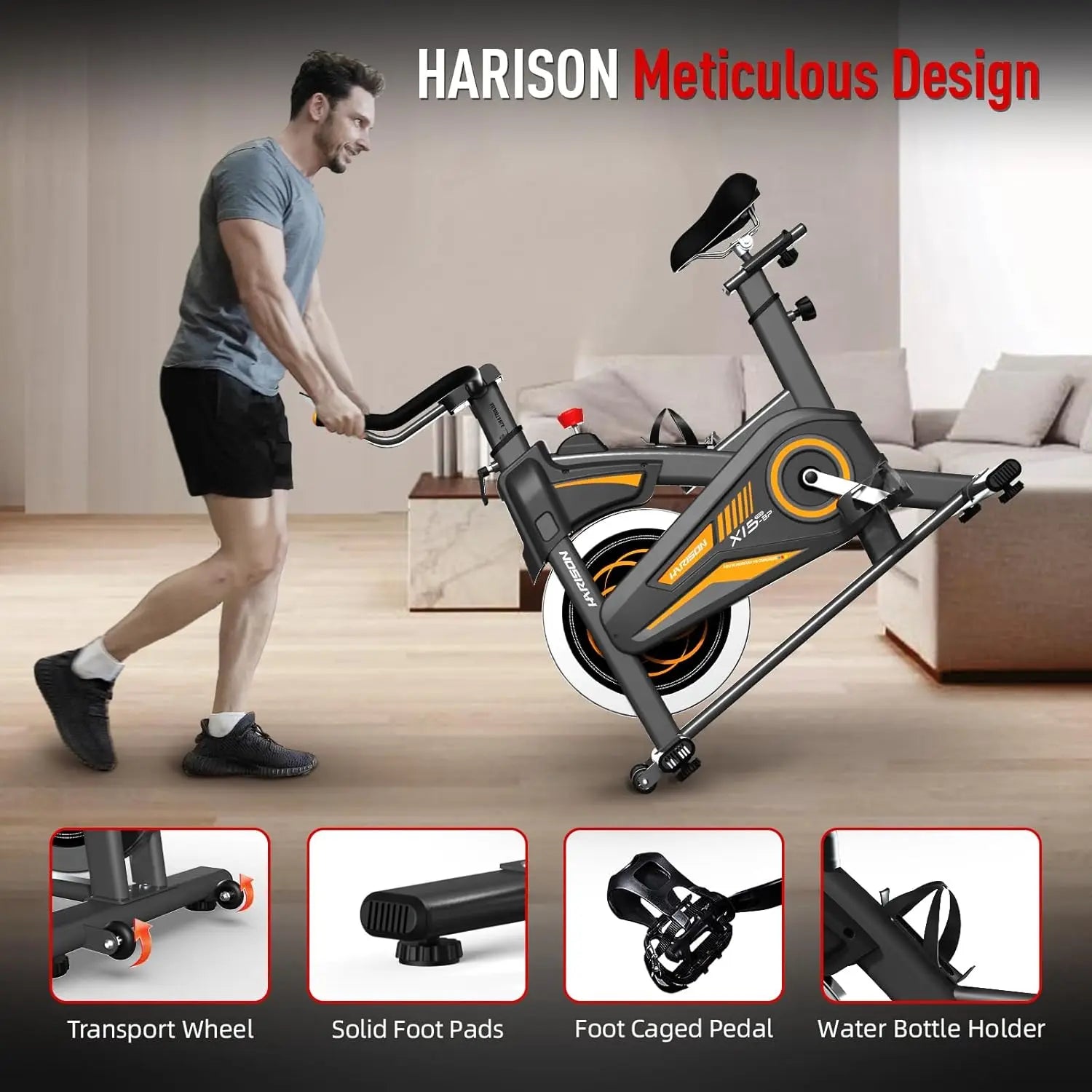 Magnetic Exercise bike/Pro Stationary Bike for Home 380lbs Capacity with Bluetooth, Indoor Cycling Bike with iPad Holder