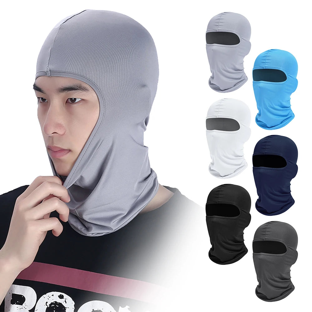 Men's Cycling Cap Balaclava Full Face Ski Mask Hood Hiking Camping Hunting Tactical Airsoft Cap Bike Hats Neck Gaiter