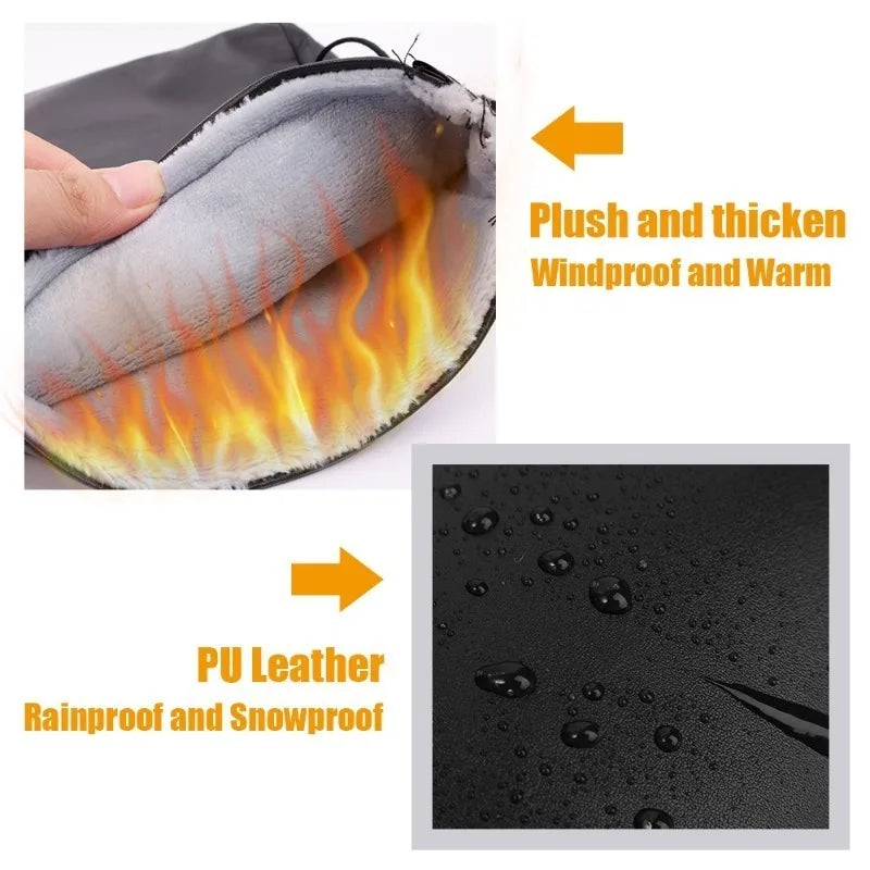 Universal Winter Motorcycle Gloves Handlebar Muffs Reflective Strip Warm Handle Bar Cover Gloves for Motorbikes Scooters Riding