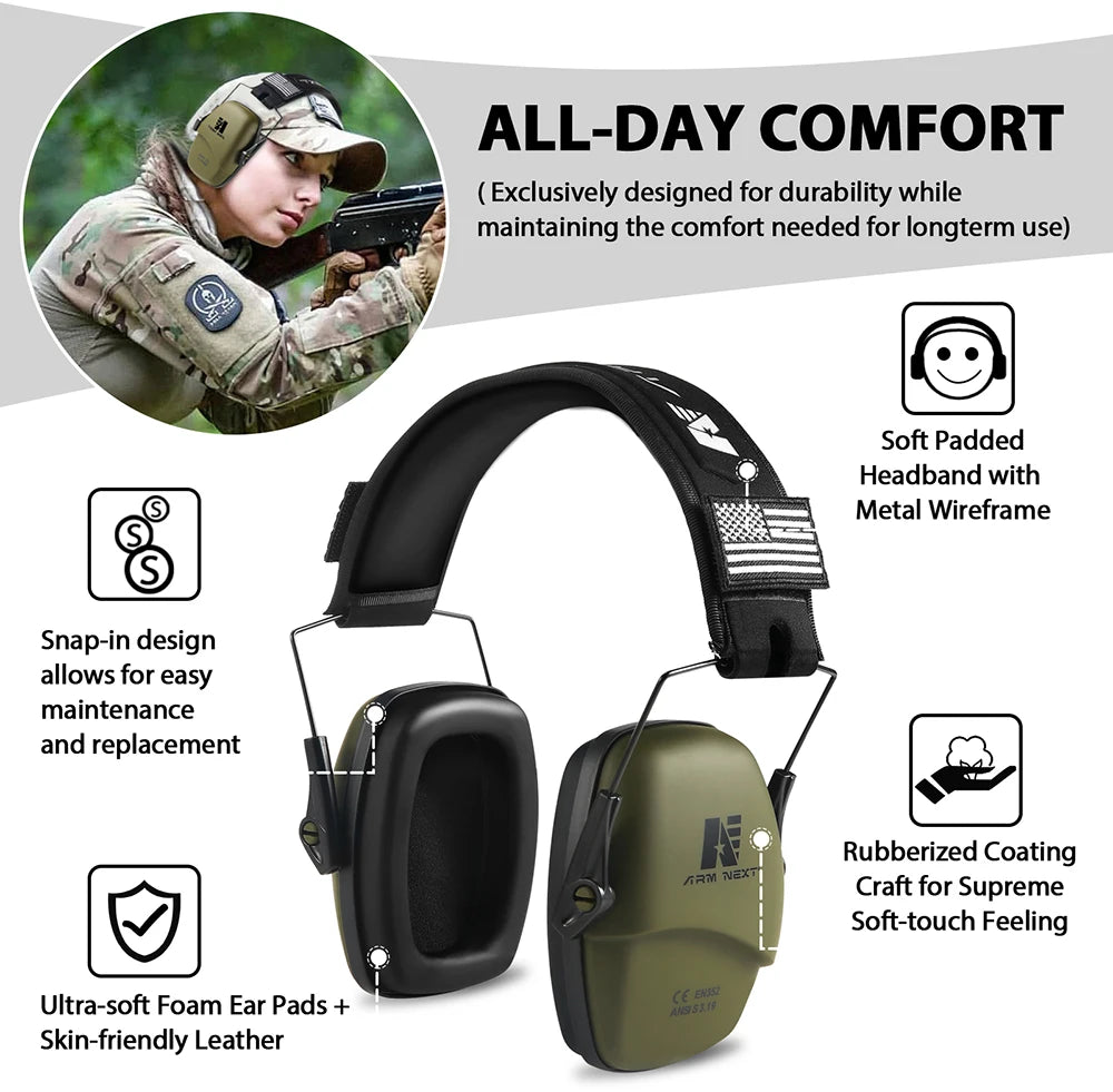 ARM NEXT V30 Tactical Headset Ear Protection Shooting Headphones for Hunting Hearing Earmuff Noise Reduction 25dB Earmuffs