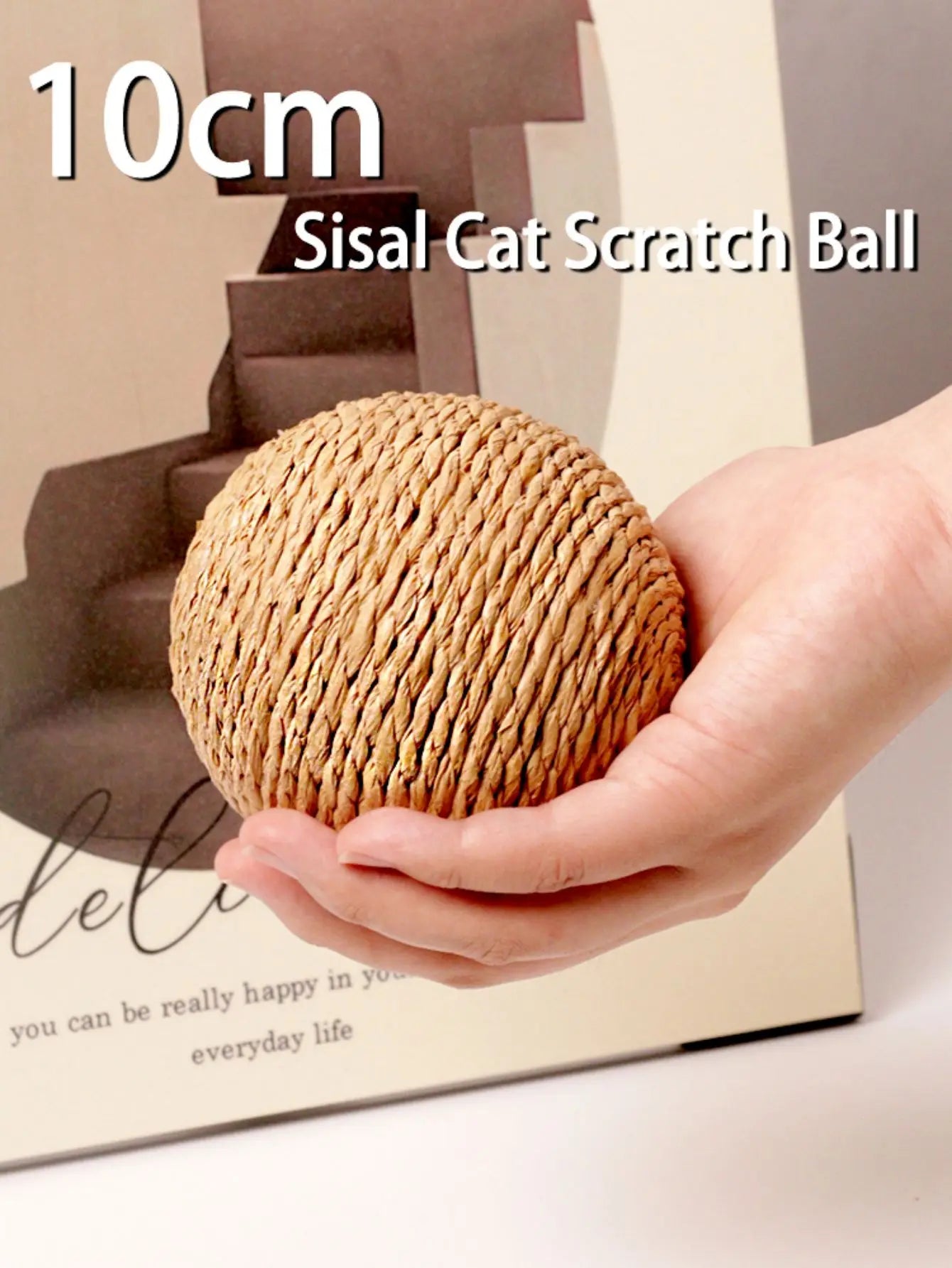 10CM Interactive Sisal Cat Scratching Ball Toy For Kitten Teeth Cleaning Anti Bite Cat Ball Sounding Toy Pet Supplies