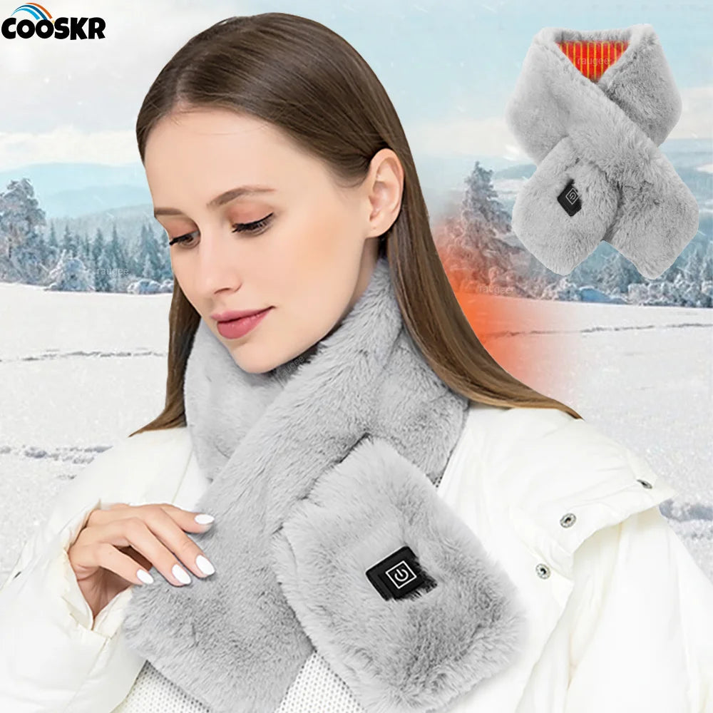 Heating Scarf USB Electric Heated Neck Wrap Heating Pad Pain Relief Three-gear Temperature Control Neck Warmer for Women Men