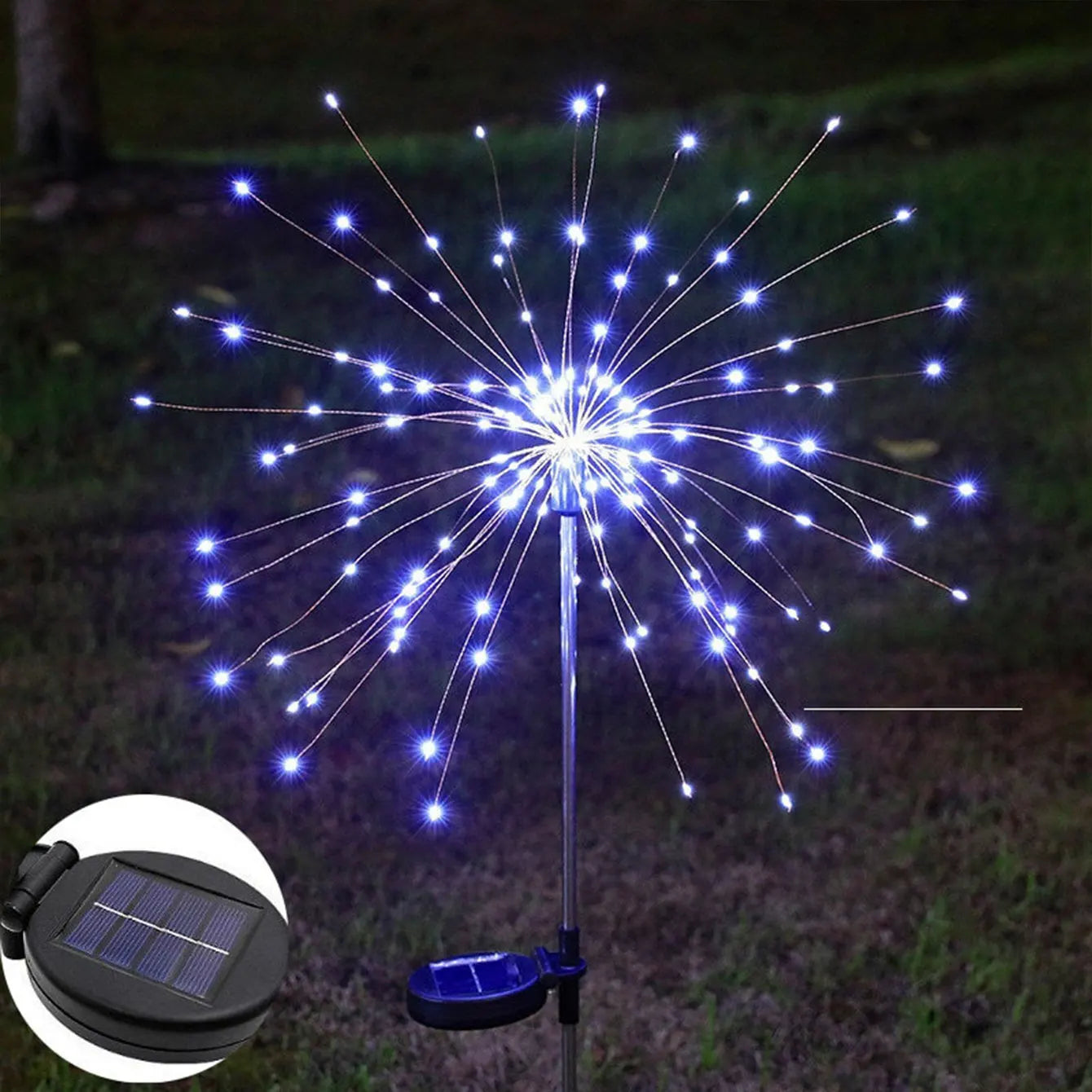 1pc Solar Powered String Lamp LED Solar Fireworks Lights Outdoor Dandelion Flash Fairy Lights for Garden Landscape Lawn Decor