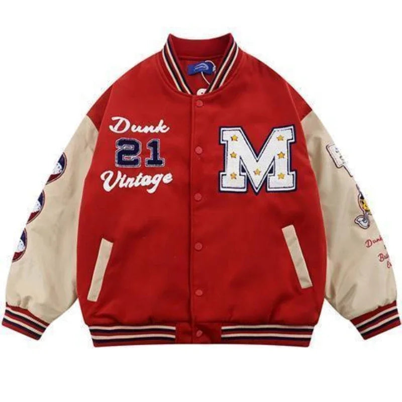 90 Street retro baseball uniform letter embroidery Y2K casual loose Joker high street coat couple Harajuku style sports