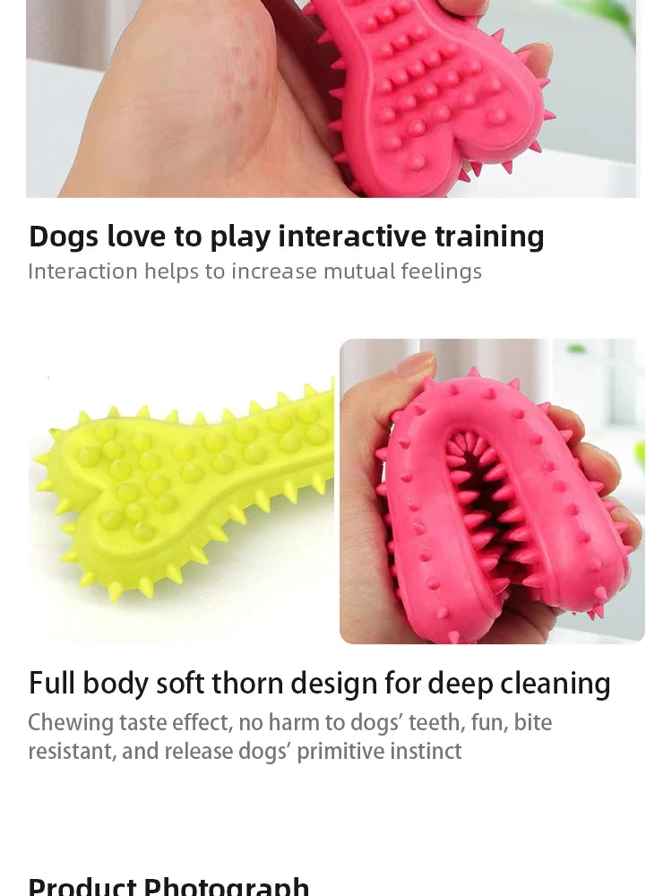 1PC Pet Chew Toy Soft Rubber Bite-resistance Bone Shape Teeth Grinding Chewing Toys for Small Dogs Training Pet Supplies