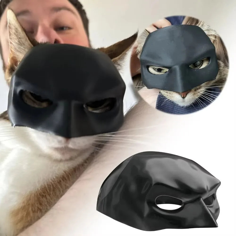 Black Bat Cat Avenger Mask Cat Face Cushion Bat Cosplay Hat Halloween Atmosphere Prop Plastic Black Make-up Half Mask Party