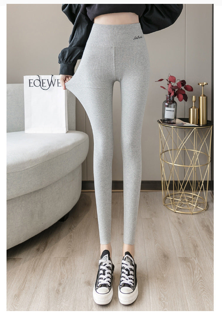 Winter Warm Thread Leggings Thicken Lambwool Leggings Women High Waist Butt Lift Skinny Elastic Tights Casual Plush Up Pants