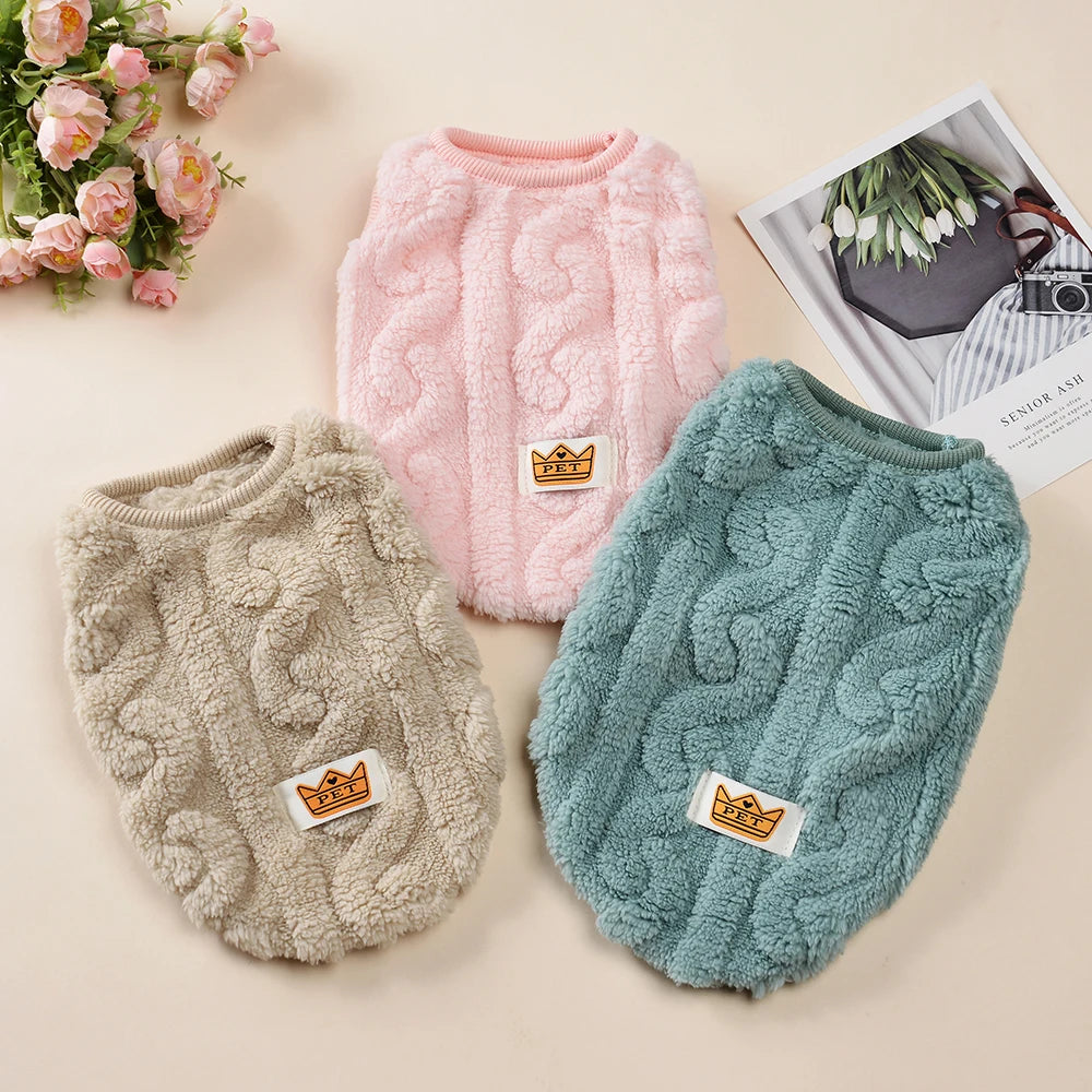 Autumn Winter Pet Dog Clothes for Small Medium Dogs Cats Walking Cozy Thicken Fleece Puppy Sweater Chihuahua Schnauzer Clothing