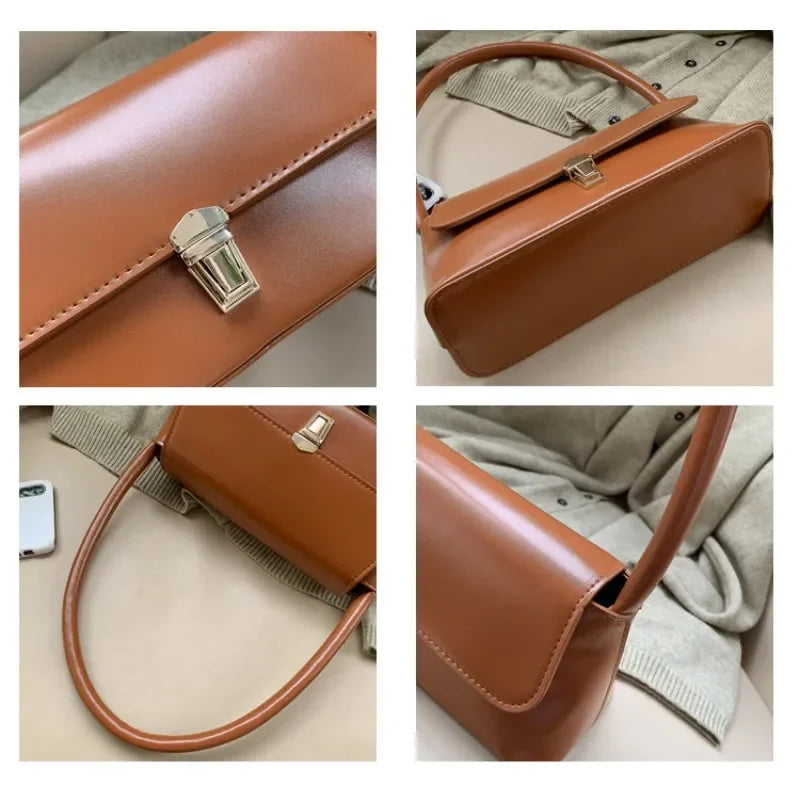 2024 Popular Retro Niche Baguette Shoulder Bag French Bag Western Style Portable New Tide Fashion Handbag Armpit Women's Bag