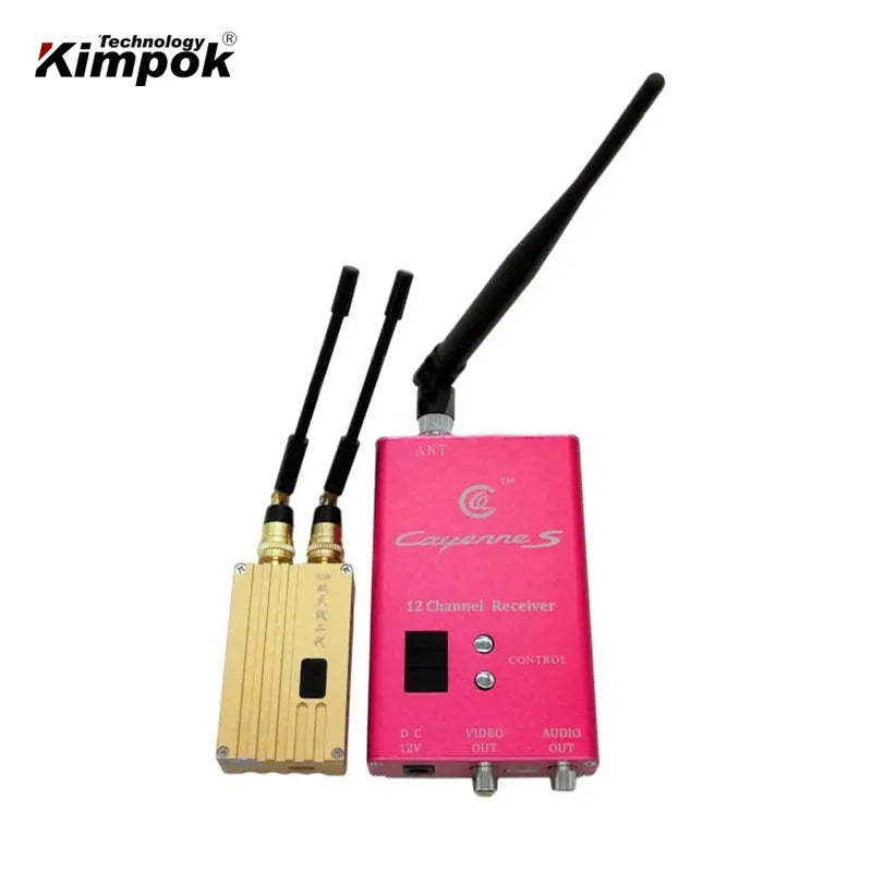 40km 1.2Ghz 1.3Ghz FPV UAV Video Transmitter and Receiver with 8W Drones Video Link 8 Channels