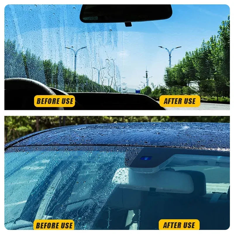 Car Glass Oil Film Remover Polishing Coating Paste Set with Cleaning Sponge Windshield Rainproof Anti-fog Maintenance Agent