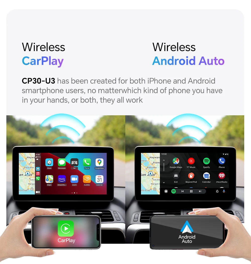 2024 New For Honda Wireless CarPlay Android Car Wireless Adapter Plug and Play Smart Mini Box WiFi Quick Connect Bluetooth