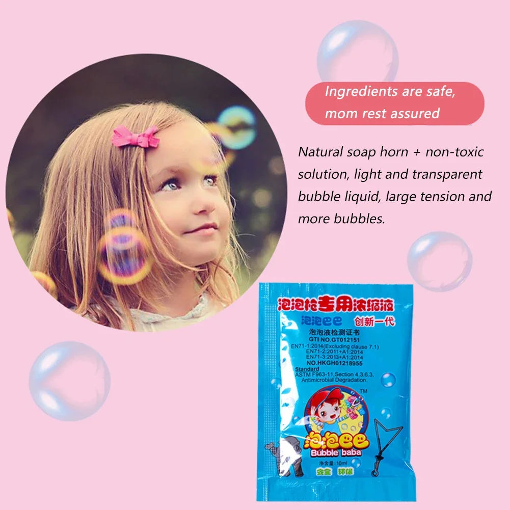 New 10ml Concentrate Bubbles Liquid Soap Water Bubble Gun Accessories Soap Bubble Liquid Bubble Refills Children's Toys