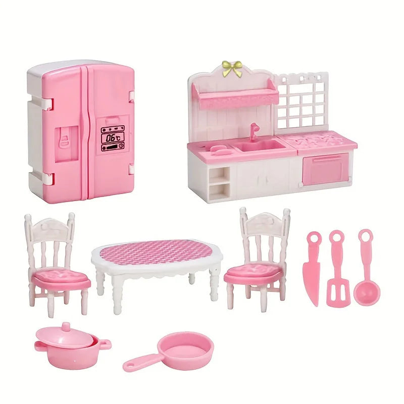 1:12 Miniature Home Furniture Set, Doll Accessories For Bedroom, Living Room, Kitchen And Bathroom, Doll House Accessories, Gift