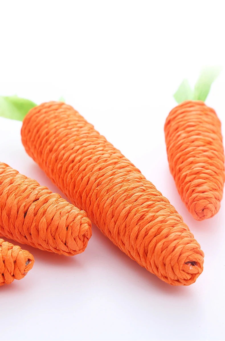 Cat Toy Carrot Sound Pet Products Bite Resistant Paper Rope Scratcher Clean Teeth Interactive Play Cat Carrot Chew Toy for Cat