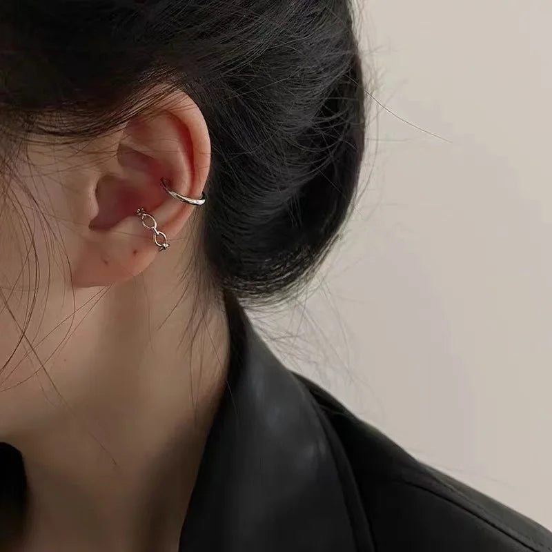 3-pcs Set Korean Punk Ear Clip Earrings For Women Jewelry 2023 Trending Without Hole Fake Piercing Earrings Clips Ear Cuffs JN9