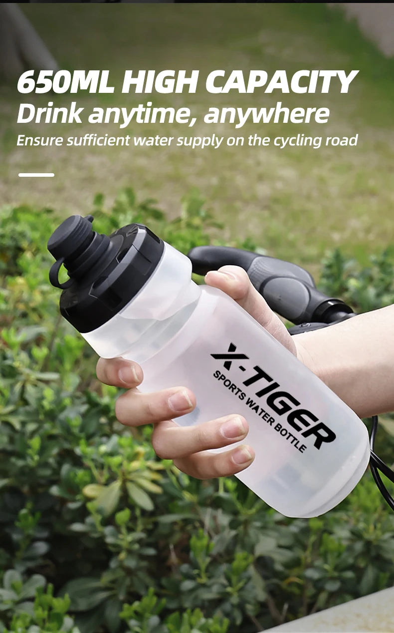 X-TIGER 650ml Cycling Water Bottle Mountain Road Bicycle Squeeze Cup Outdoor Sports Portable Water Cup Cycling Equipment