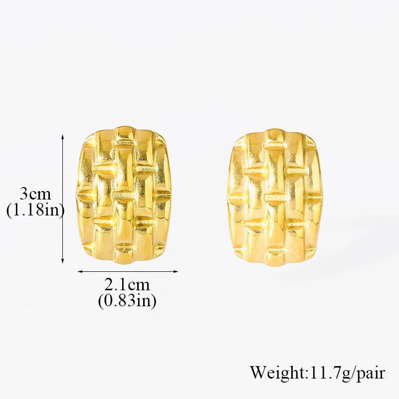 EILIECK 316L Stainless Steel Waterproof Gold Color Stud Earrings For Women Girl Fashion New Gift Ear Buckle Jewelry Bijoux