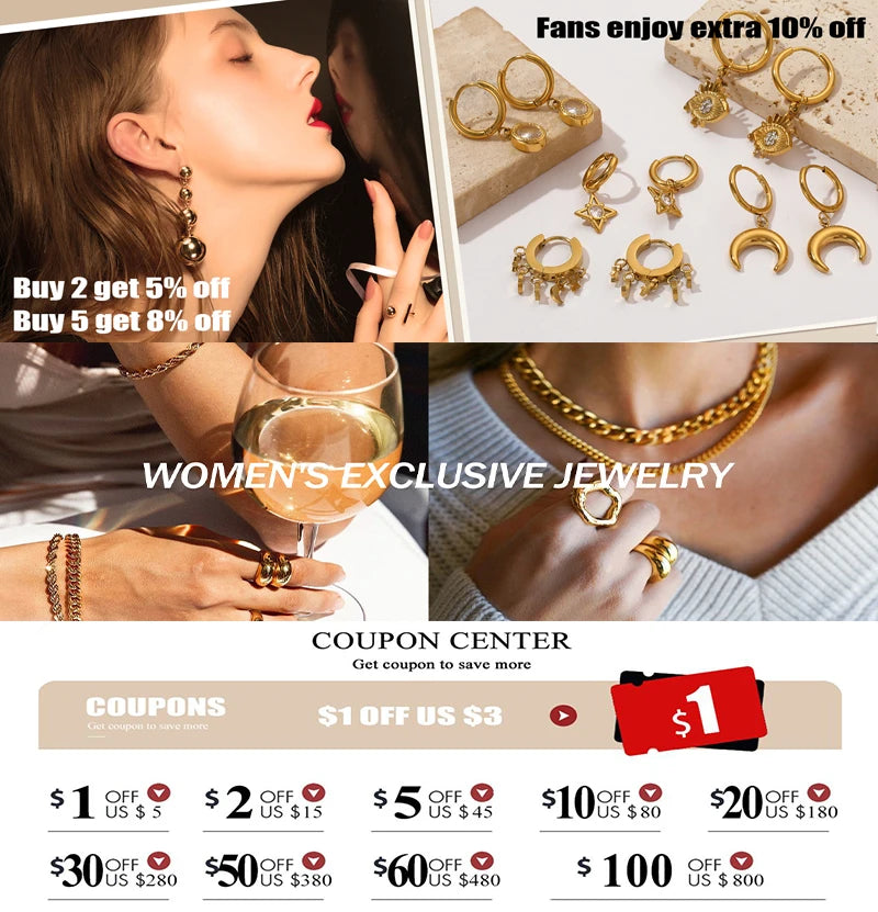 EILIECK 316L Stainless Steel Waterproof Gold Color Stud Earrings For Women Girl Fashion New Gift Ear Buckle Jewelry Bijoux