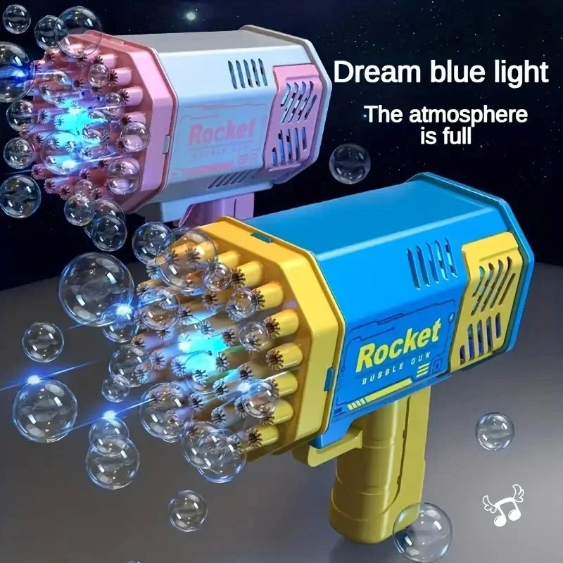 40 Hole Rocket Launcher Handheld Portable Electric Automatic Bubble Gun for Boys and Girls （Without Bubble Water）