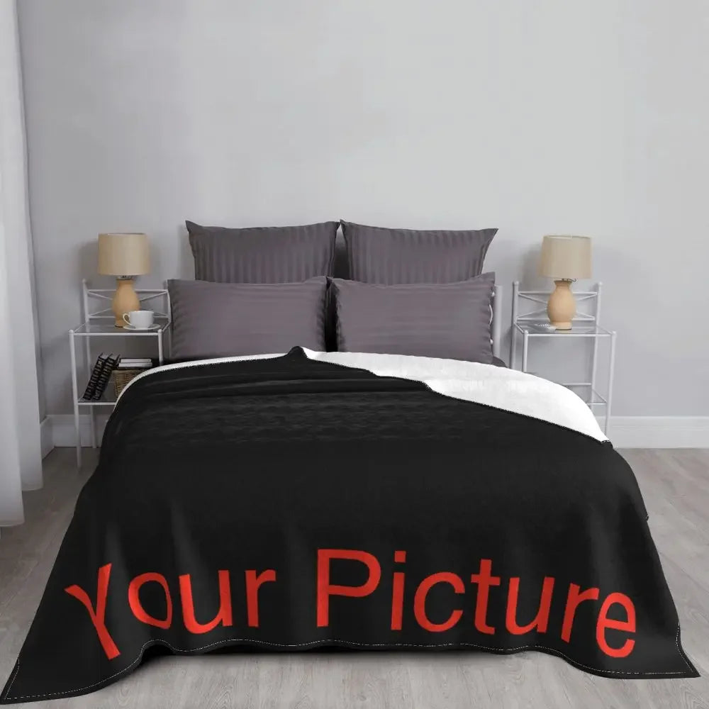 Your Picture Blanket Cover Coral Fleece Plush Customized DIY Print on Demand Dropshipping Warm Throw Blankets for Bed Bedspread