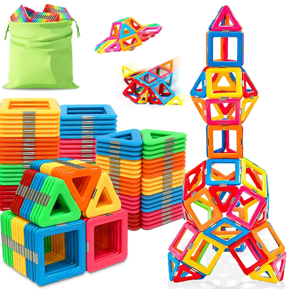 Magnetic Building Blocks Big Size STEM Toys Learning Educational Constructor Set Magnet Toys For Children Toys for Kids Gifts