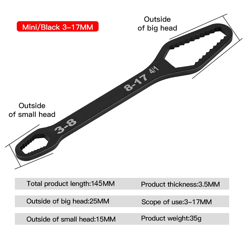 3-17mm8-22mm Universal Torx Wrench Adjustable Multifunction Wrench Board Double-head Multipurpose Torx Spanner Repair Hand Tools