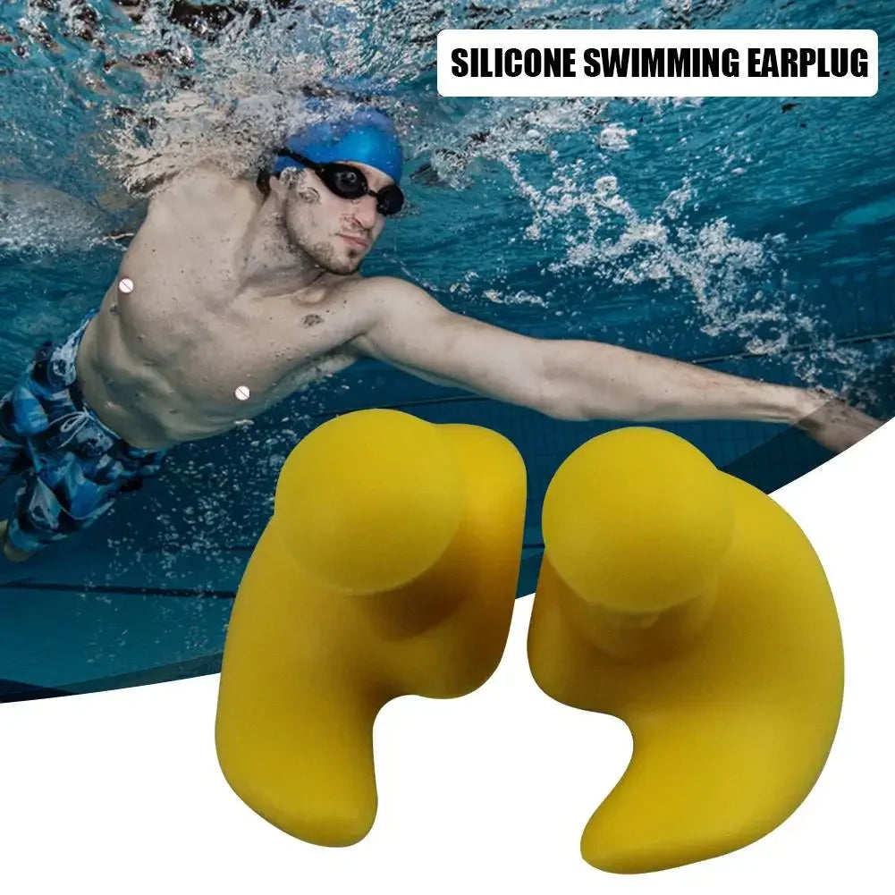 1 Pair Waterproof Soft Earplugs Silicone Portable Ear Plugs Swimming Accessories Durable Earplugs Classic Delicate Texture