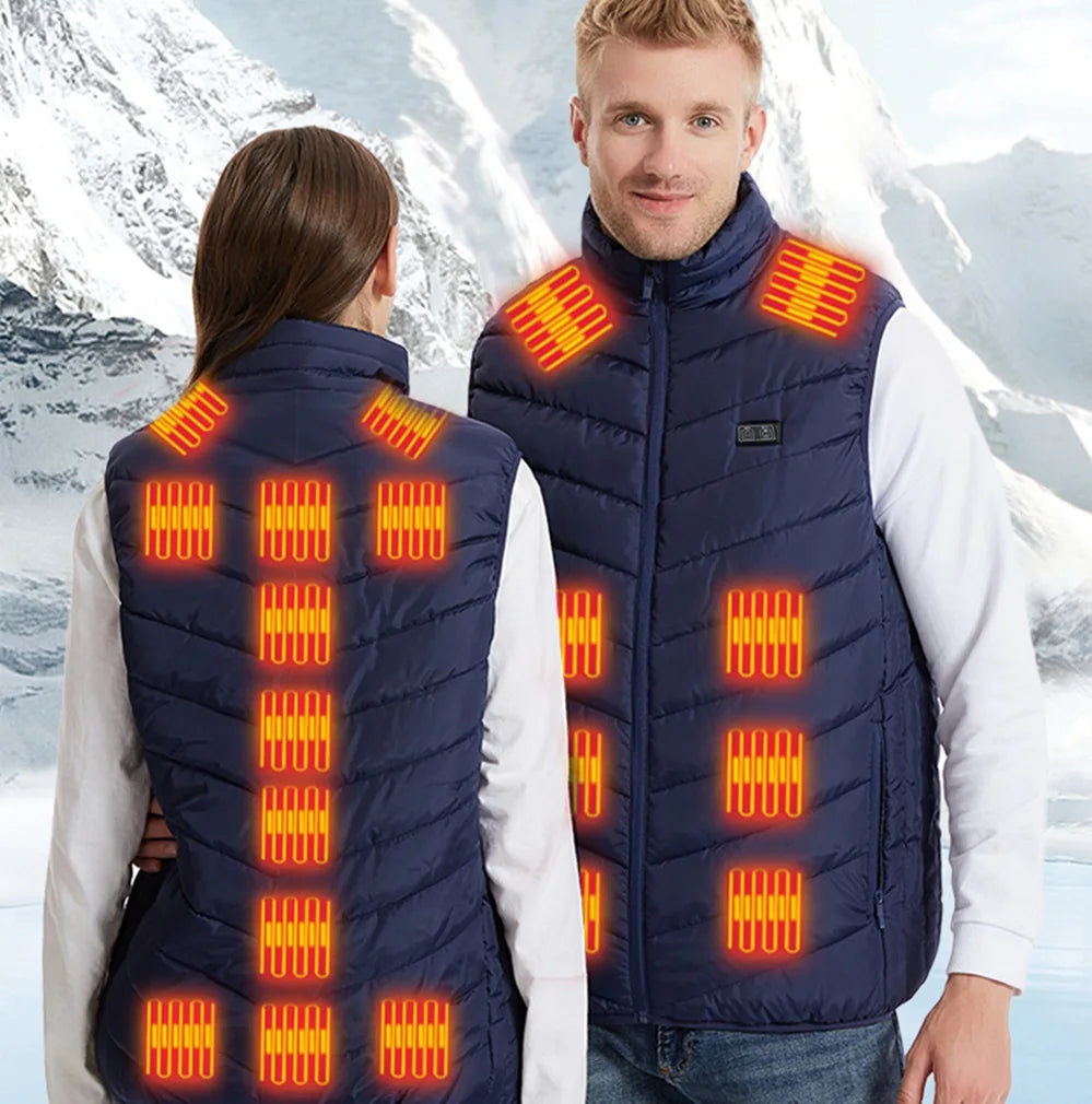 Electric Heating Vest Heated Down Jacket Man Heated Vest Men Women Usb Heated Jacket Heated Body Warmer Clothing Veste