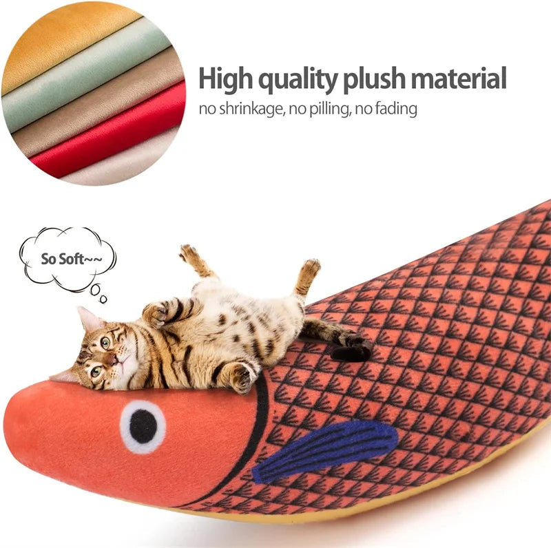 Cat Toy Catnip 3D Simulation Fish Goldfish Kitten Toys Pillowfish Interactive Sounding Cat Chew Bite Plush Toys Cat Supplies