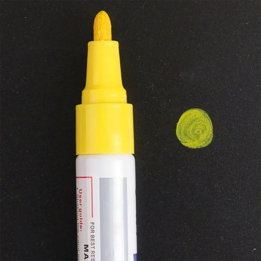 1pcs White Waterproof Cars Wheel Tire Oily Mark Pen Auto Rubber Tyre Paint Pen Cd Metal Permanent Paint Marker Graffiti Touch Up