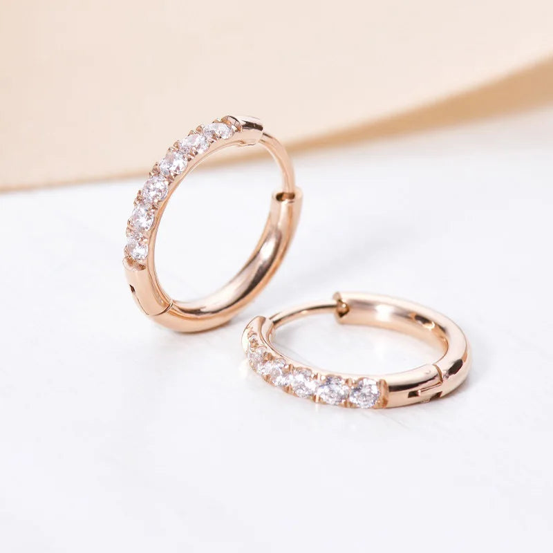 1 pair Stainless steel Small Hoops Ear Buckle Earrings for Women Crystal Cz Cartilage Helix Piercing Tragus Circle Jewelry