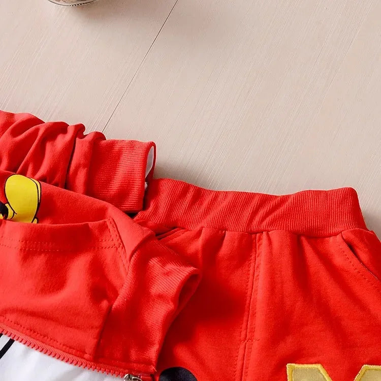 Spring and Autumn New Products Boys Clothes Set Cute Mickey Cotton Hooded Coat + T-shirt + Pants 3PCS Set Casual Kids Sportswear