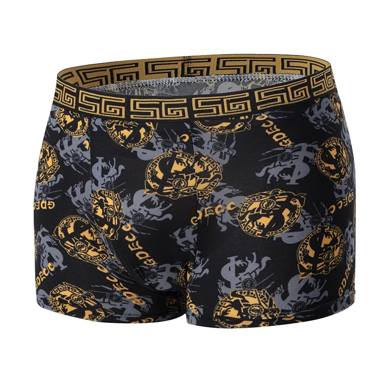 5 /10 Pack Men's Black Gold Printed Boxer Underwear Comfortable And Versatile Plus Size Sexy Young Men's Leisure Sports Beach sh